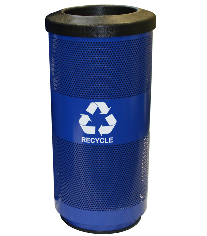 Poubelle de recyclage 20 gallons Metal Recycling, Trou rond