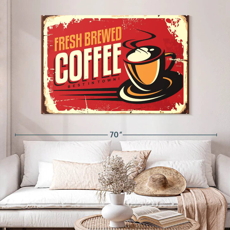 Plaque murale «Fresh Brewed Coffee», H 34 po x l 51 po