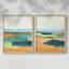 Impression encadrée turquoise et orange I-Premium - prête à être accrochée - aucun clou requis - aucun clou requis-671008849-671008854