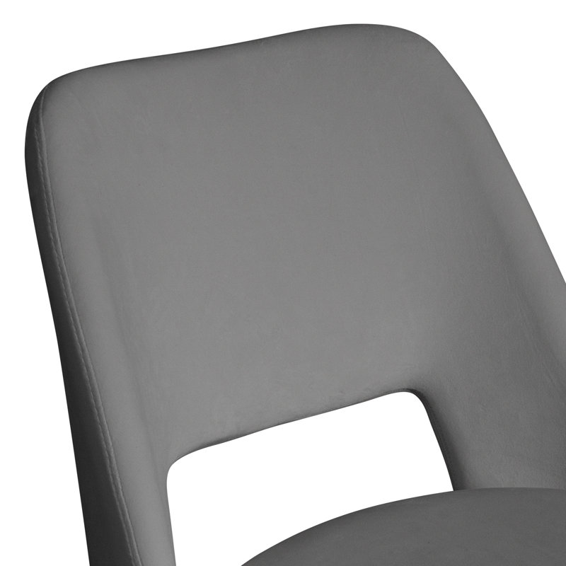 Chaise d'appoint rembourrée en velours Fatou, gris