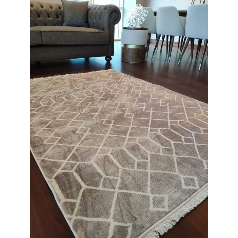 Tapis en coton avec envers antidérapant Lanney, Rectangle 2 pi 7 po x 8 pi 2 po