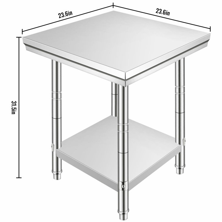 VEVOR 24"X24" Stainless Steel Kitchen Work Prep Table Commercial Restaurant