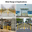Metal Expandable Barricade Gate, 16 ft Folding Security Gate, Expandable Mobile Barricade, Folding Safety Barricade with Wheels, for Construction Site Traffic Control Garage
