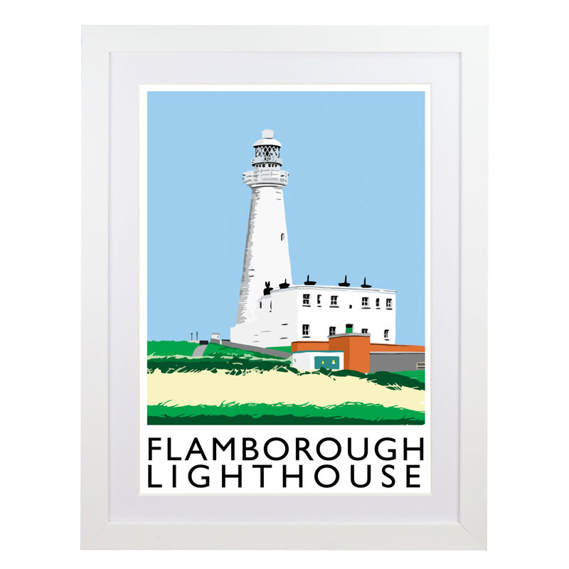Flamborough Lighthouse 1 Piece Wall Art, 43.5 cm H x 33.5 cm W x 2.2 cm D, White Wood Frame