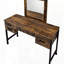 Bureau et miroir de coiffeuse en chêne rustique et finition noire