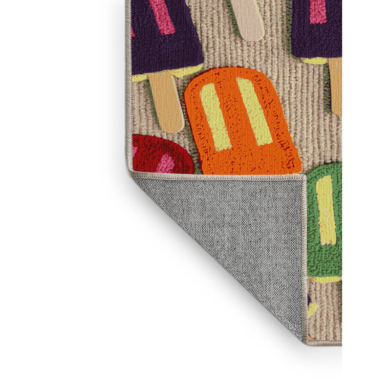 Tapis lavable à motif de sucettes glacées, Rond 3 pi
