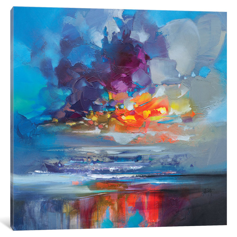 « arisaig orange », impression sur toile, H 37 po x l 37 po x P 1,5 po, Toile tendue, Pas de tapis
