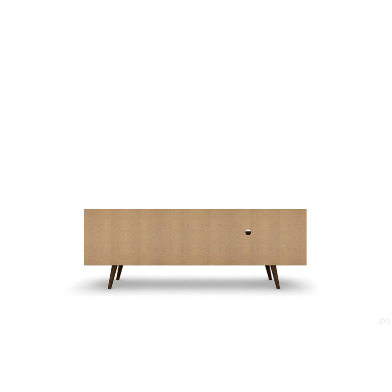 63" Minimalist Sleek TV Stand, Brown/Blue