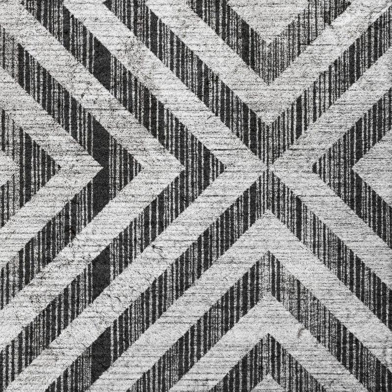 Tapis géométrique Dream Shag ADS733, lavable à la machine de qualité supérieure, Noir, 5' x 7'6"