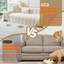 Housse de canapé beige à rayures texturées, housse de canapé lavable antidérapante pour animaux de compagnie-131275074
