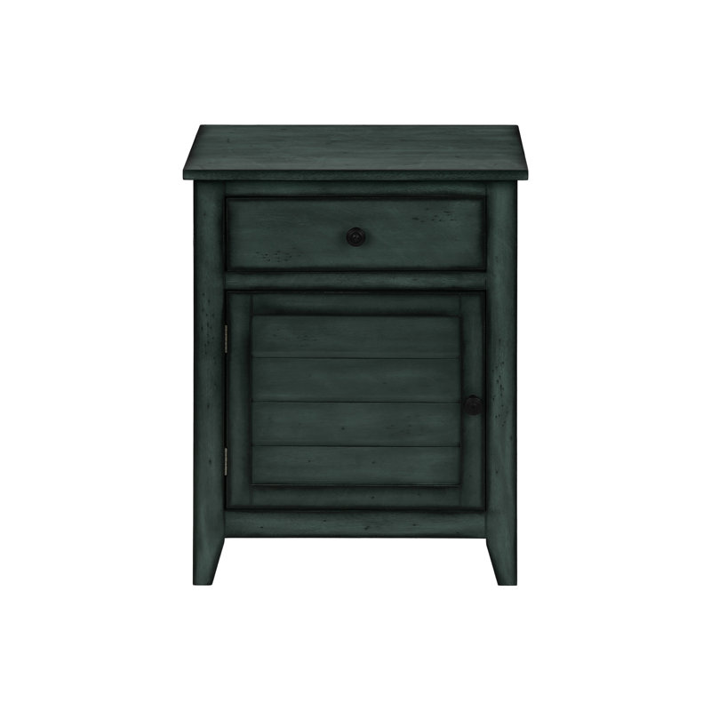Table d'appoint, table de chevet, tiroir de rangement, bout, table d'appoint, chambre à coucher, lampe, rangement, placage bleu antique, transitionnel