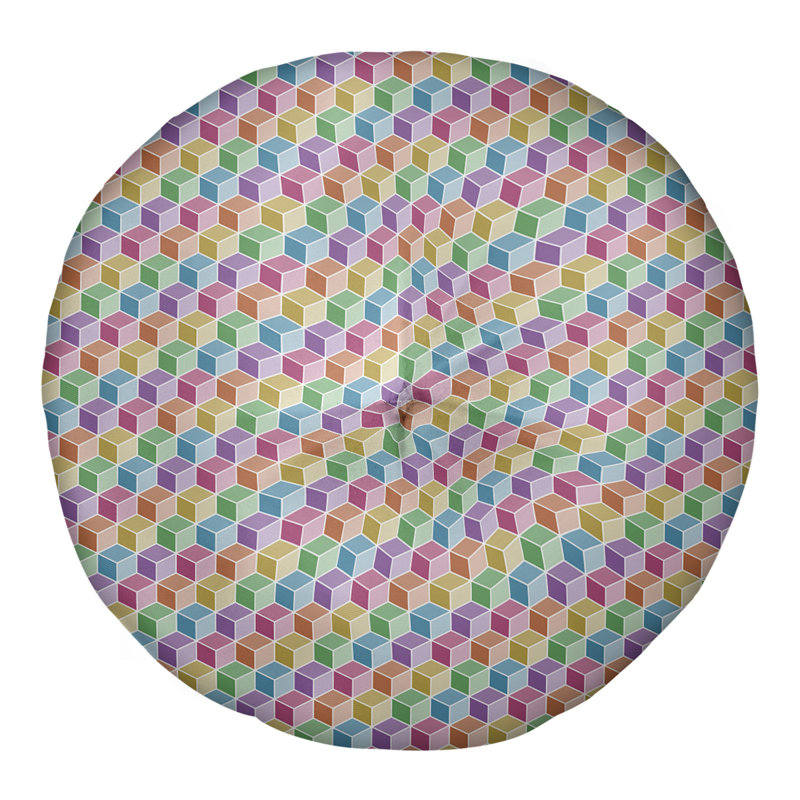 Coussin de sol Katelyn Elizabeth, 26 po x 26 po, Blanc / rose / vert