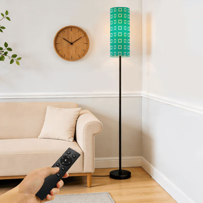 Floor Lamp  Retro 1960s Mid Century Modern Repeating Vintage 60s Seamless Backdrop Dimmable Modern Standing Lamp with Remote Control Footswitch Bulb Lampshade Tall Pole Corner Lamp for Living Room Bedroom Office