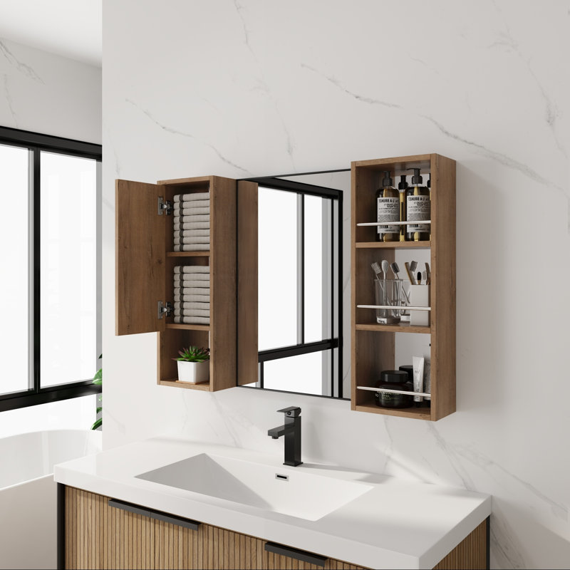 Armoire de salle de bain avec miroir et rangement