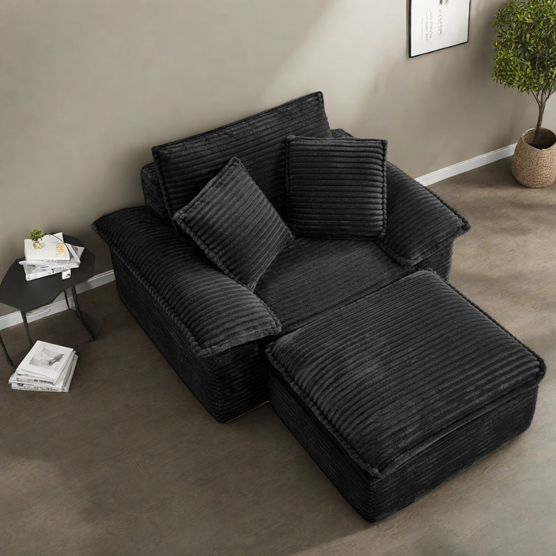Fauteuil modulaire à compression, canapé-lit moderne en velours côtelé de 47 pouces pour la maison