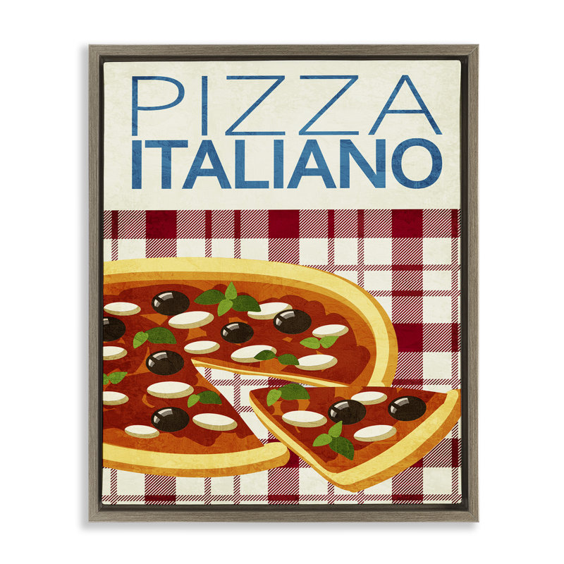 Cadre flottant Classic Pizza Italiano, design par Kim Allen, Cadre flottant orme Montalcino, H 21 po x l 17 po