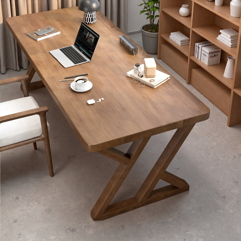 Simple Solid Wood Pine Rectangle Desk, 29.5" H x 70.87" W x 31.5" D