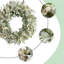Couronne florale - ivoire et vert - Couronne de fleurs artificielles à oreilles et blanches pour porte d'entrée, décor intérieur / extérieur