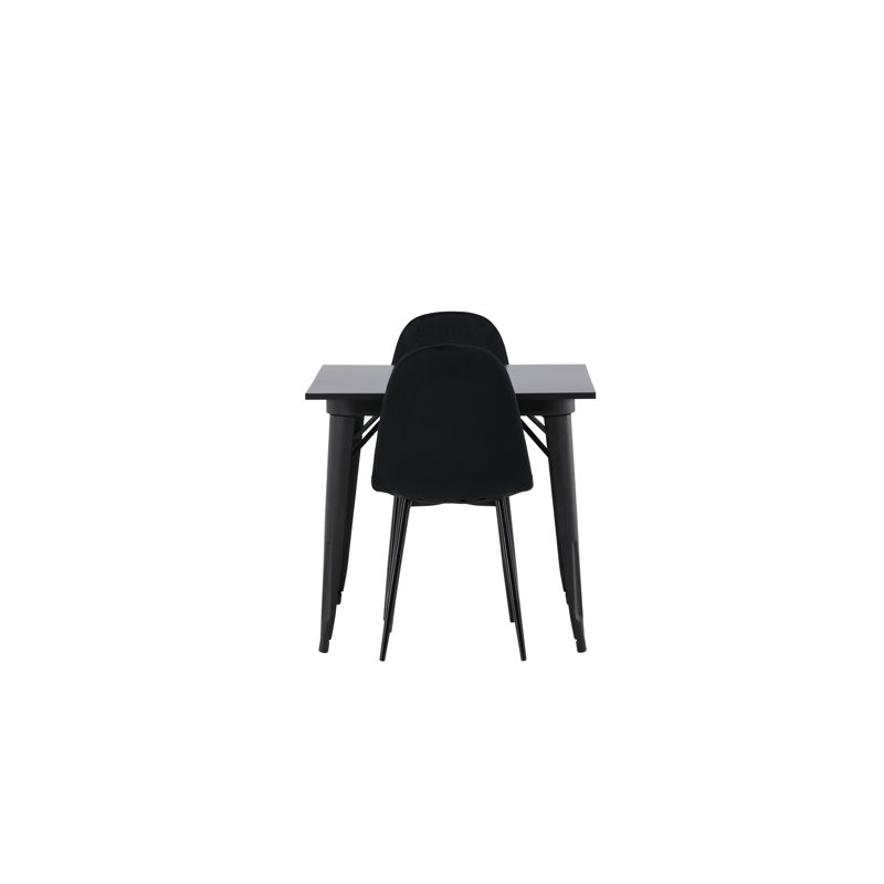 Stockport 2 - Person Dining Set, Black, Black