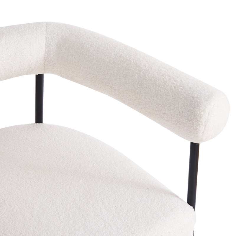 Fauteuil moderne en tissu blanc Boucle