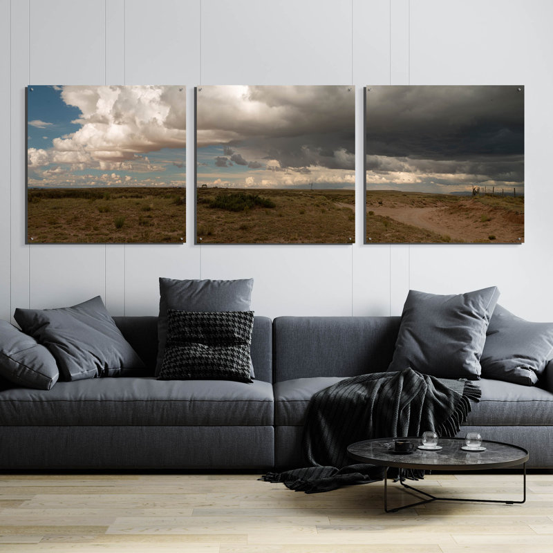 Epic Art 'Cloudy Landscape' by Dennis Frates, Acrylic, 36" H x 108" W
