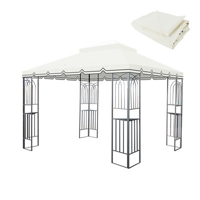 10X10 Ft Outdoor Patio Gazebo Replacement Canopy (Base Not Included)