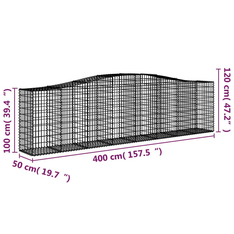 Clôture en métal argenté H 47,2 po x l 157,5 po