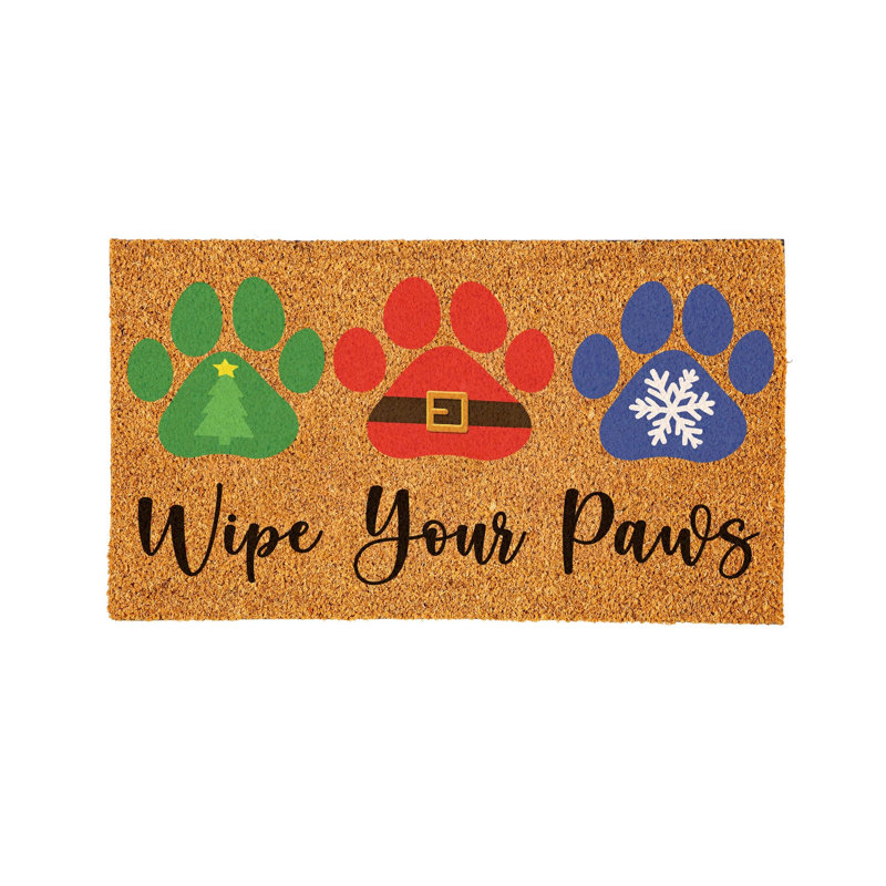 Tapis de Noël Christmas Pawprint Trio
