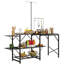 Station de camping avec table pliable, support de lanterne réglable et outils de suspension, rangement spacieux pour camp de camping, lanterne, caractéristiques