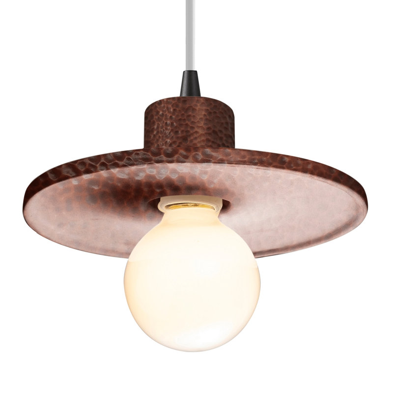 Leni - Light Single Pendant, Hammered Copper, Matte Black