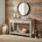 Duplin Console Table – White Washed Distressed Mango Wood with Lower Shelf (48") 