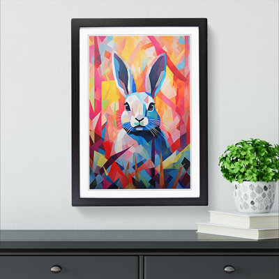 XYZ-FRM-V1223-5321 Rabbit Abstract - Single Picture Frame Print on Wood