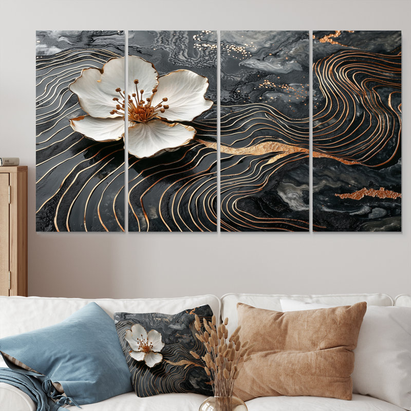 Myann - fleur de pommier - art mural traditionnel, H 28 po x l 48 po, 4