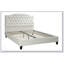 Superbe meuble de chambre capitonné moderne blanc cassé / beige en similicuir 1pc-1825451723