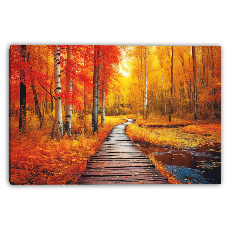 Art mural sur toile Birchwood Boardwalk Glow, H 12 po x l 16 po