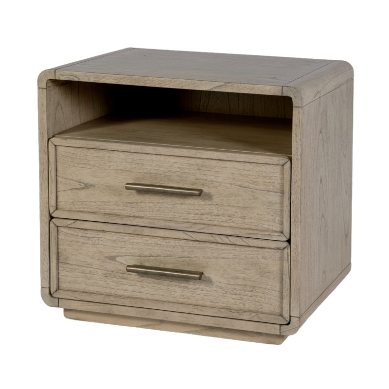 Table de chevet 2 tiroirs Brewster, Brun espresso moyen