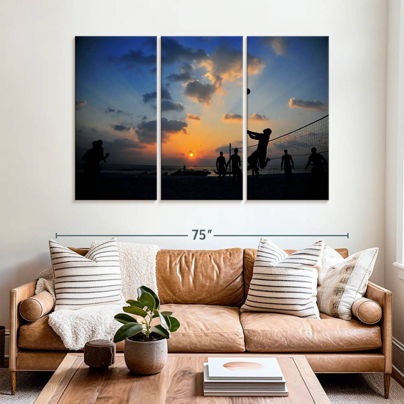 Gillard Beach Volleyball Silhouette, 20" H x 33" W