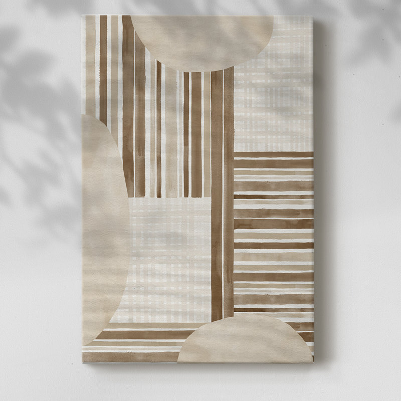 Neutral Stripes -Canvas Print Only - NOT FRAMED, 48" H x 32" W