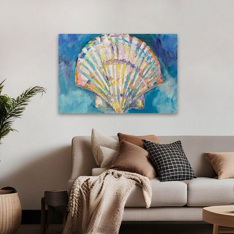 Coquille de pétoncle nautique et côtière, H 48 po x l 32 po