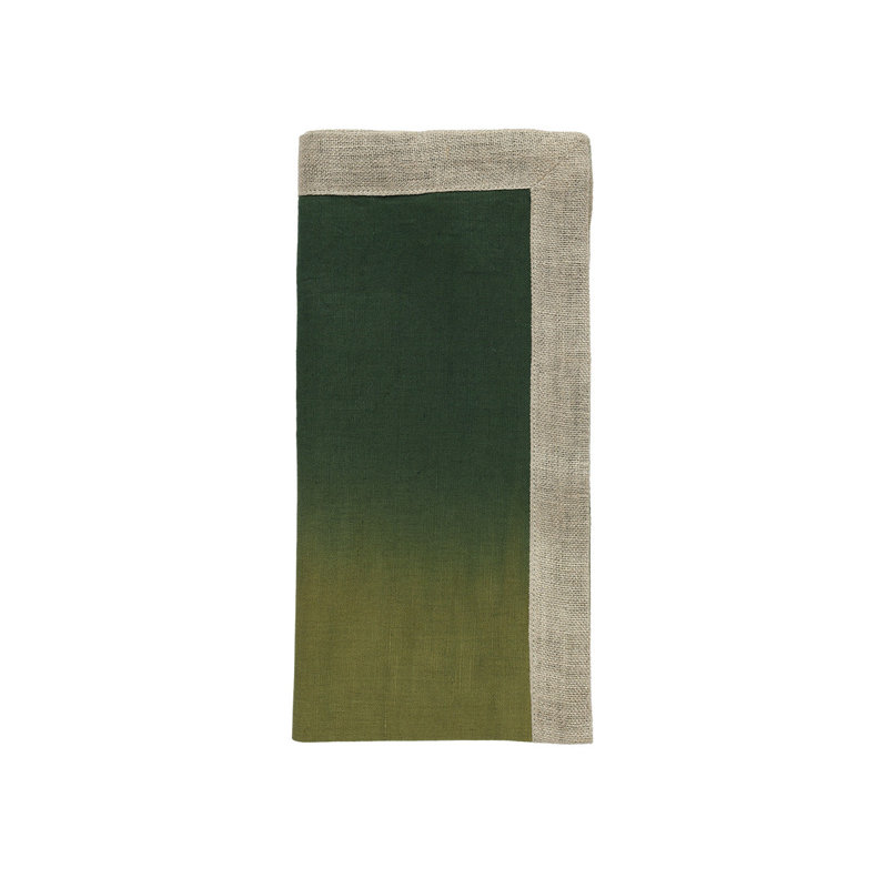 Dip Dye Linen Napkin, Olive/Green