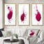 Viva Magenta Paint Splatter - Abstract Painting Art Set Of 3 Pieces-676949689-676949691
