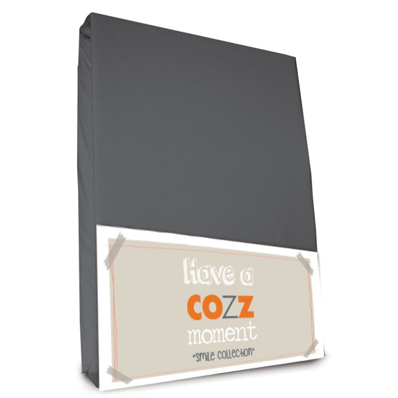100% Cotton Fitted Sheet, Grey, 200 x 210 cm