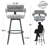 Kassy Swivel Full Back Linen Upholstered Metal Bar and Counter Stool-238596642-238596643