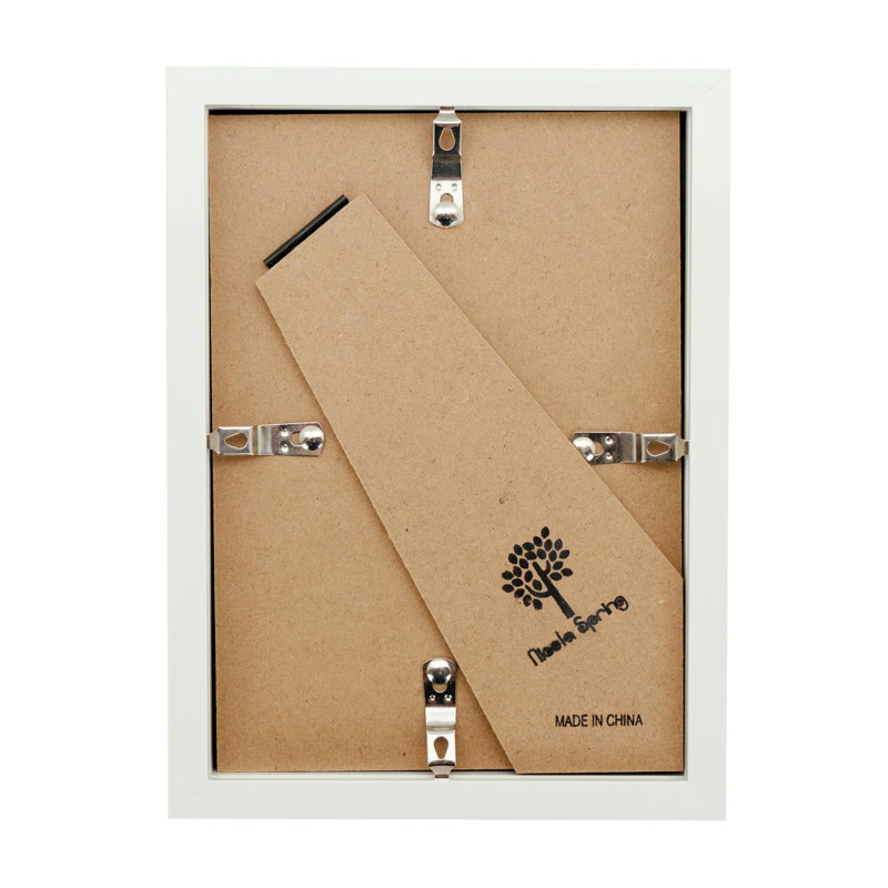 Nicola Spring - 3D Box Photo Frame - 5 x 7" with 4 x 6" Mount, White/White