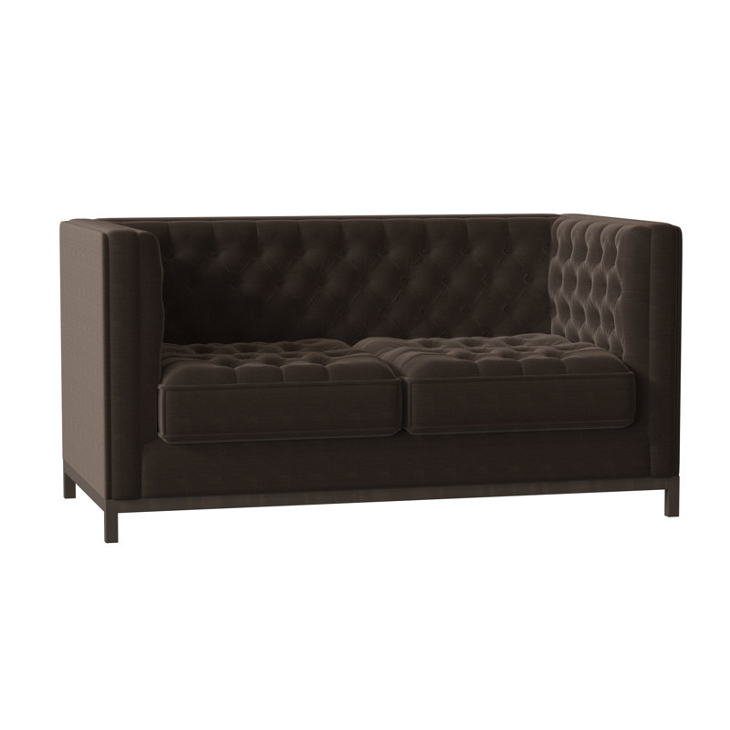 Causeuse Jess, Graphite Metrolinen, Brun acajou