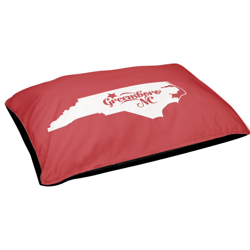 Coussin extérieur pour chien en caroline du nord greensboro, Grand (l 50 po x P 40 po x H 7 po), Rouge