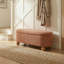 Banc de rangement moderne ovale avec pieds sphériques pour le hall d'entrée et le salon-960187725