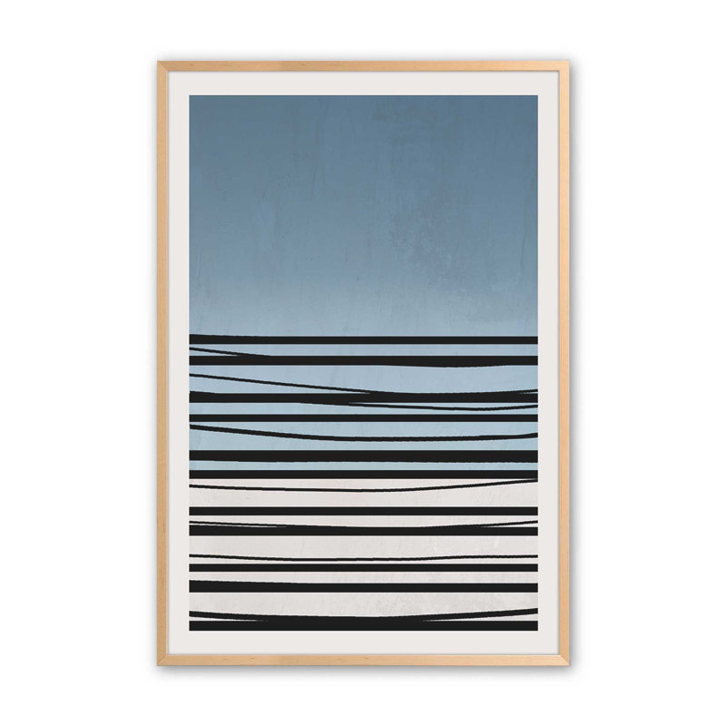 «Twilight Stripes V2» sur papier, Érable brut encadré, H 21 po x l 17 po