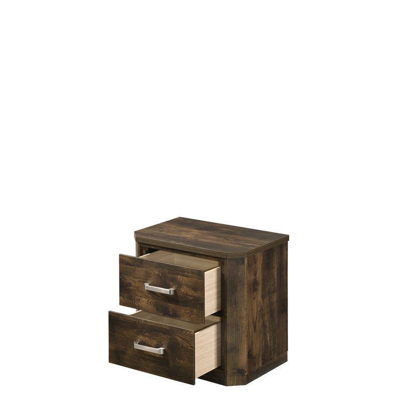 Table de chevet sophistiquée en noyer rustique - Vaste espace de rangement et style
