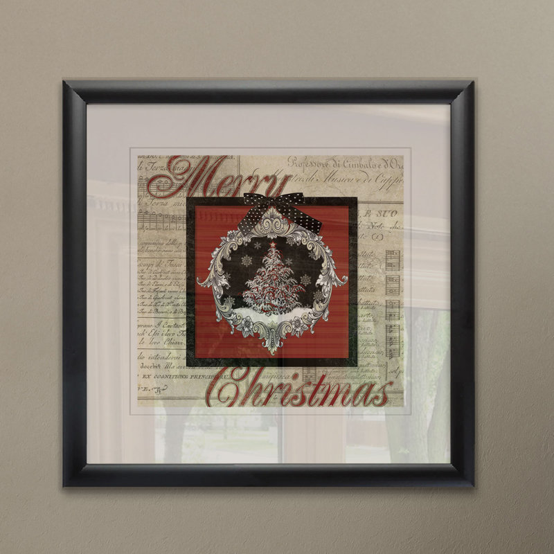 « campagne christmas », peinture, H 26,5 po x l 26,5 po x P 1,5 po, Blanc / aubergine / banane / brun clair / rouge br